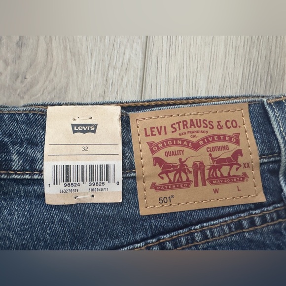 VINTAGE Levi's Blue Jean Shorts Distressed Cut-Off Style 🤎 - Picture 2 of 8